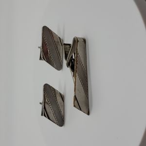 Vintage tie clip and cuff links